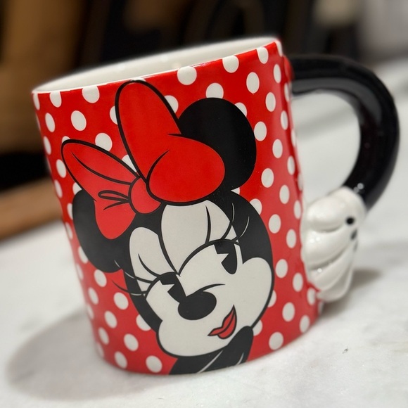 Disney Other - Minnie Mouse Large Ceramic Mug withh Sculptured handle! Disney